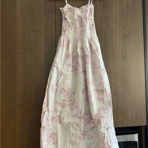 H&M Pink and White Floral Maxi Dress